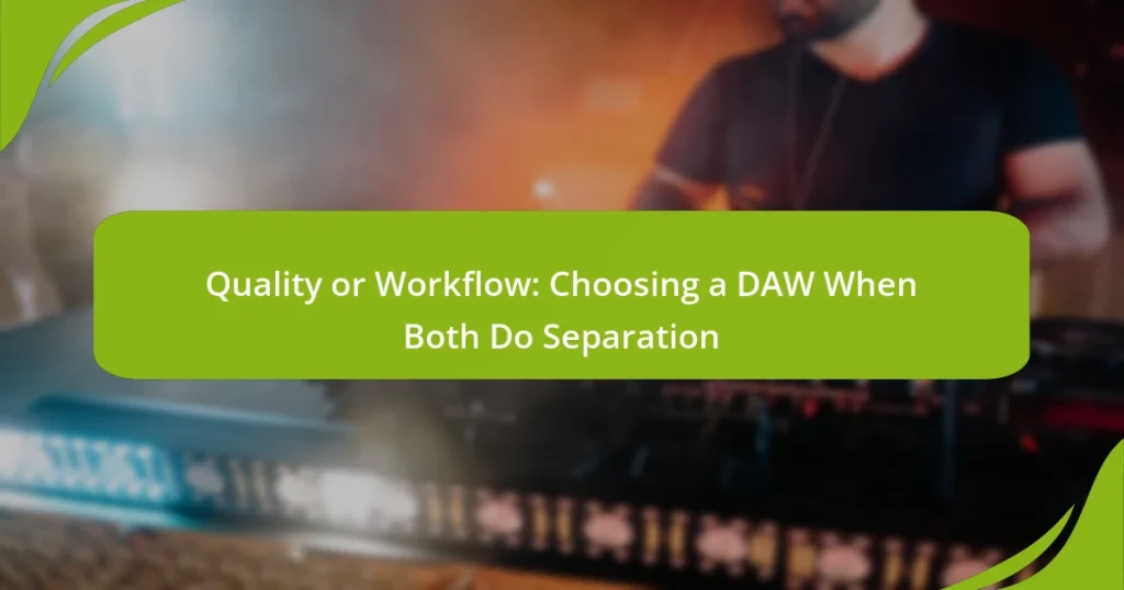 Quality or Workflow: Choosing a DAW When Both Do Separation