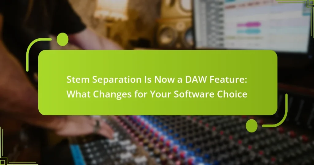 Stem Separation Is Now a DAW Feature: What Changes for Your Software Choice