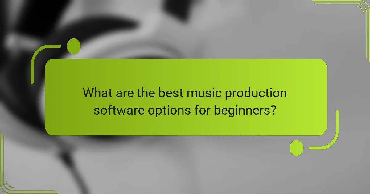 What are the best music production software options for beginners?