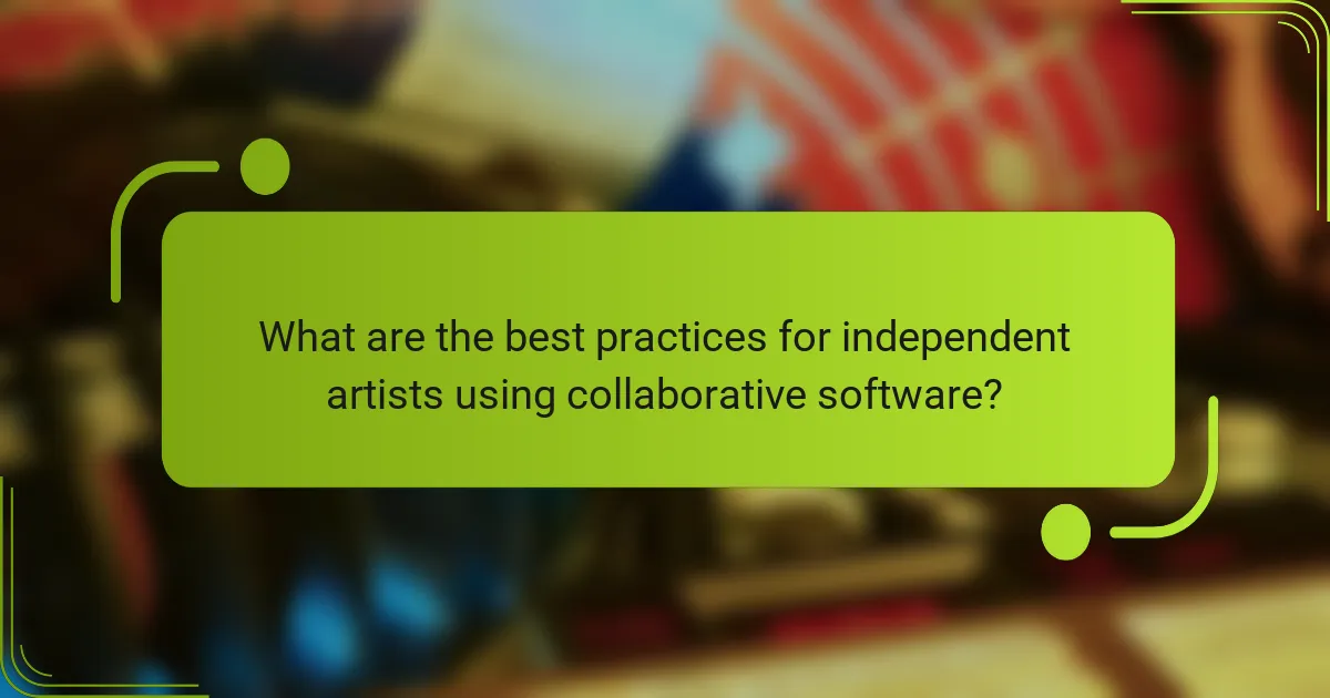 What are the best practices for independent artists using collaborative software?