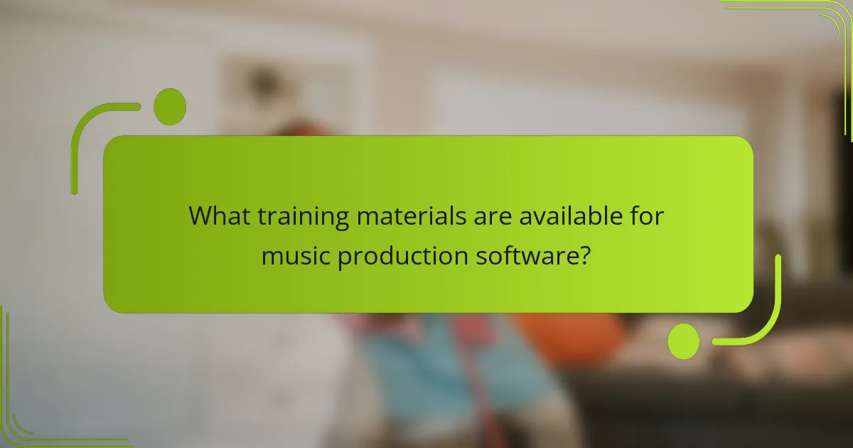 What training materials are available for music production software?