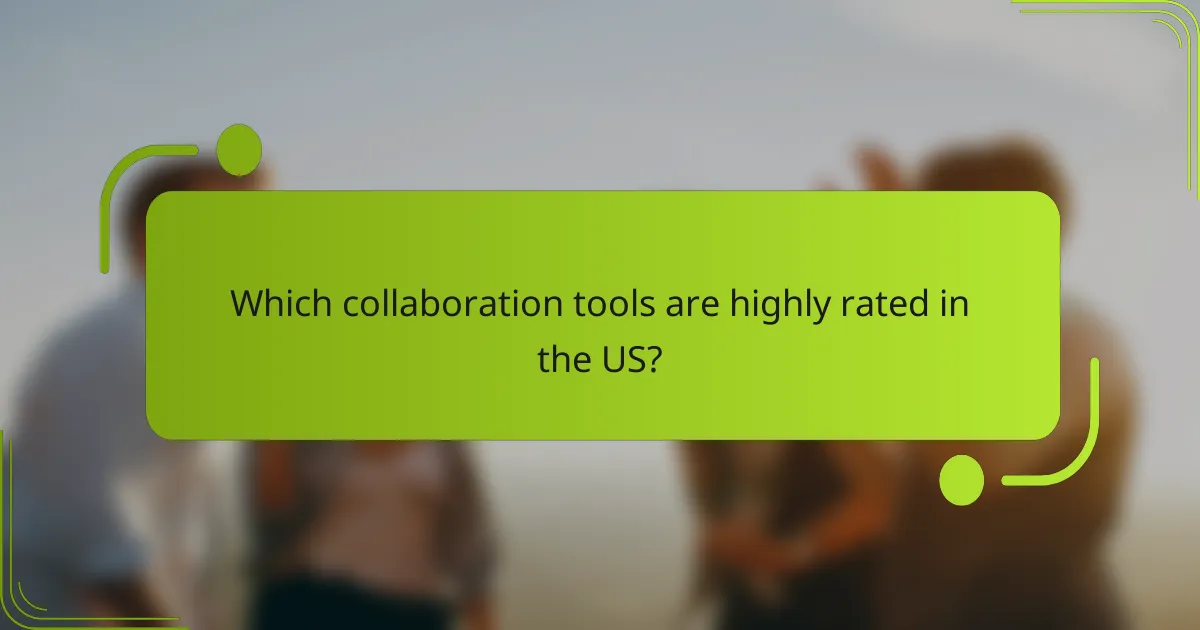 Which collaboration tools are highly rated in the US?